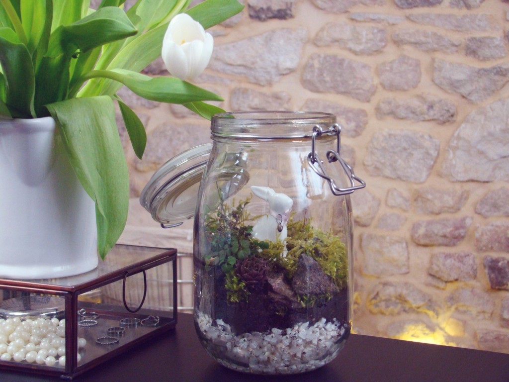 Osterdekoration DIY Garten im Glas